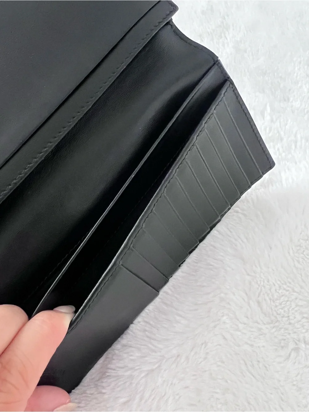 PRADA Black Saffiano Leather Long Wallet